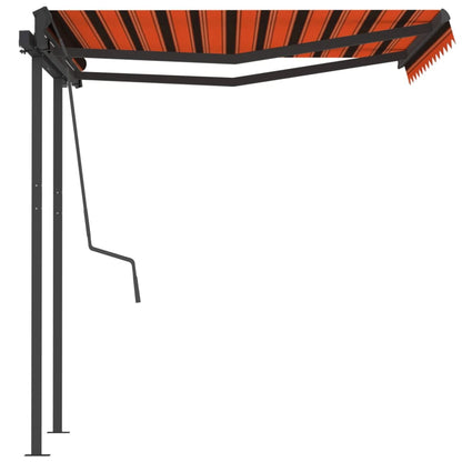 Tenda Retrattile Automatica con Pali 3,5x2,5m Arancio e Marrone - homemem39