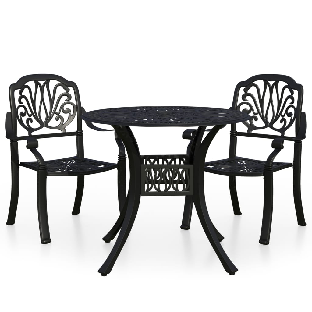 Set da Bistrot 3 pz in Alluminio Pressofuso Nero - homemem39