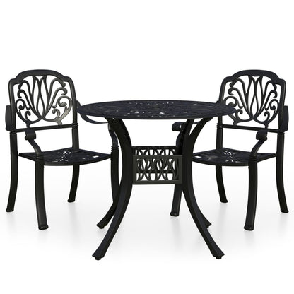 Set da Bistrot 3 pz in Alluminio Pressofuso Nero - homemem39