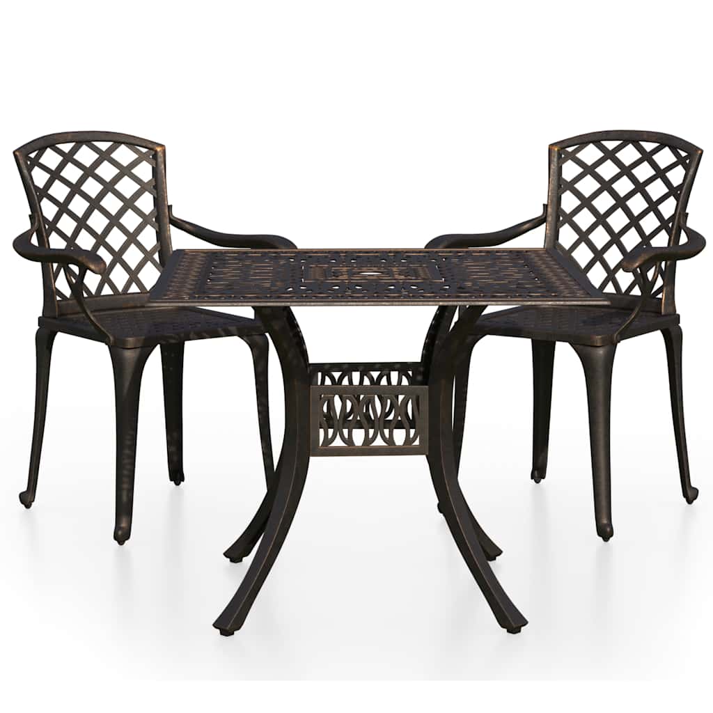 Set da Bistrot 3 pz in Alluminio Pressofuso Bronzo | homemem39