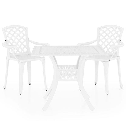 Set da Bistrot 3 pz in Alluminio Pressofuso Bianco
