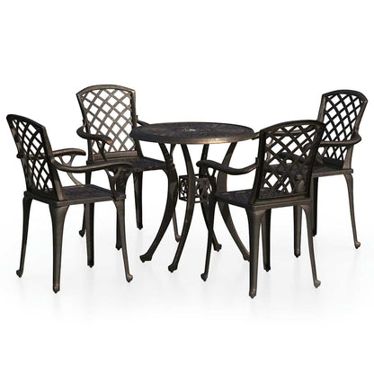 Set da Bistrot 5 pz in Alluminio Pressofuso Bronzo | homemem39