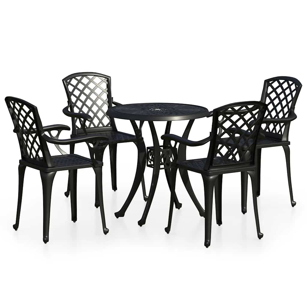 Set da Bistrot 5 pz in Alluminio Pressofuso Nero | homemem39