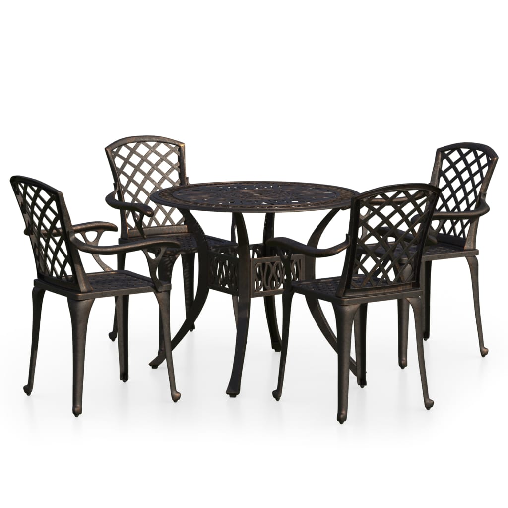 Set da Bistrot 5 pz in Alluminio Pressofuso Bronzo | homemem39