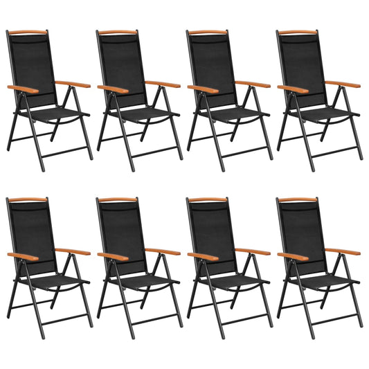 Set da Pranzo da Giardino 9 pz in Alluminio Nero - homemem39