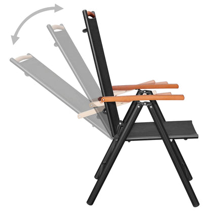 Set da Pranzo da Giardino 9 pz in Alluminio Nero - homemem39