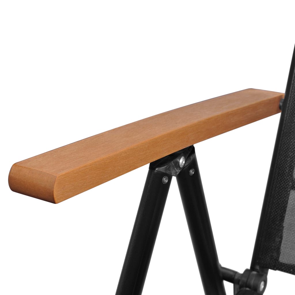Set da Pranzo da Giardino 9 pz in Alluminio Nero - homemem39