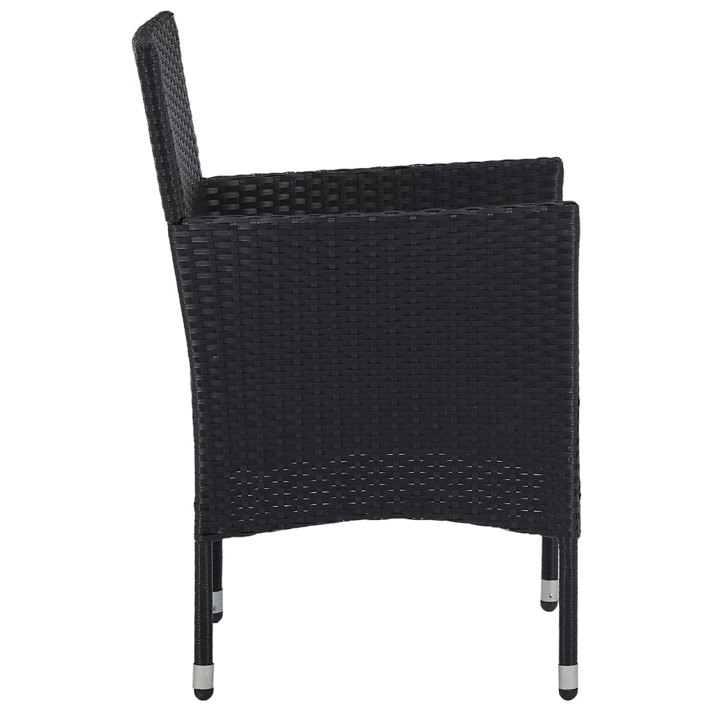 Set Mobili da Pranzo per Giardino 7 pz in Polyrattan Nero - homemem39