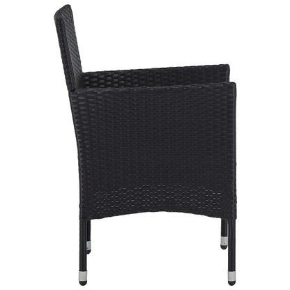 Set Mobili da Pranzo per Giardino 7 pz in Polyrattan Nero - homemem39