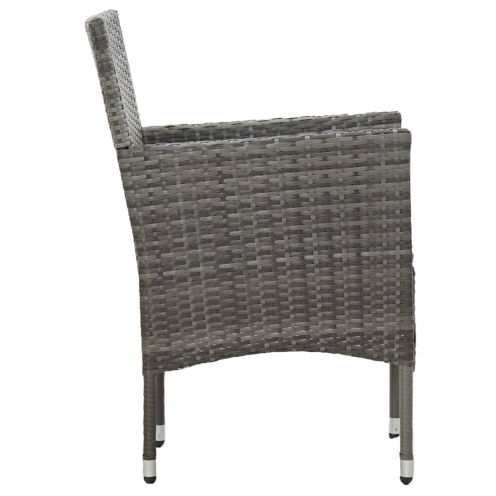 Set Mobili da Pranzo per Giardino 7 pz in Polyrattan Grigio - homemem39