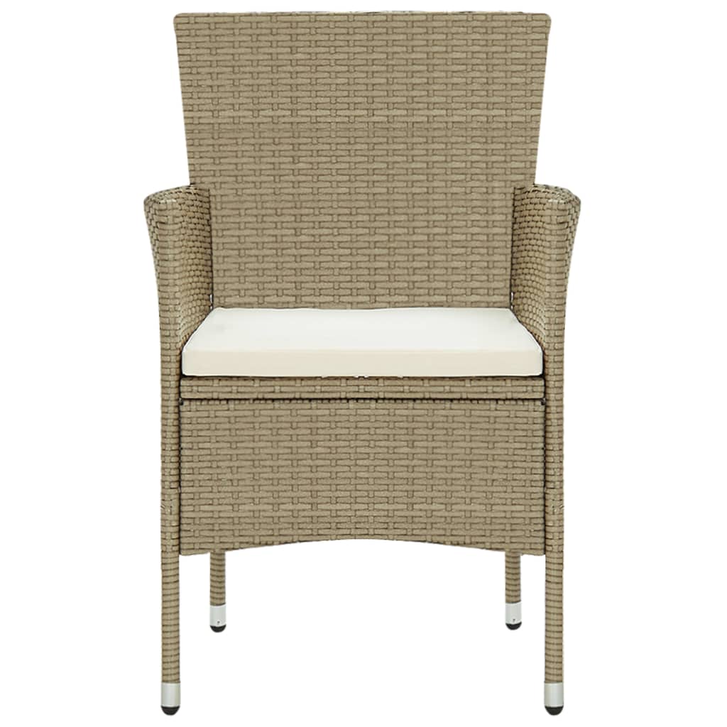 Set Mobili da Pranzo per Giardino 7 pz in Polyrattan Beige - homemem39