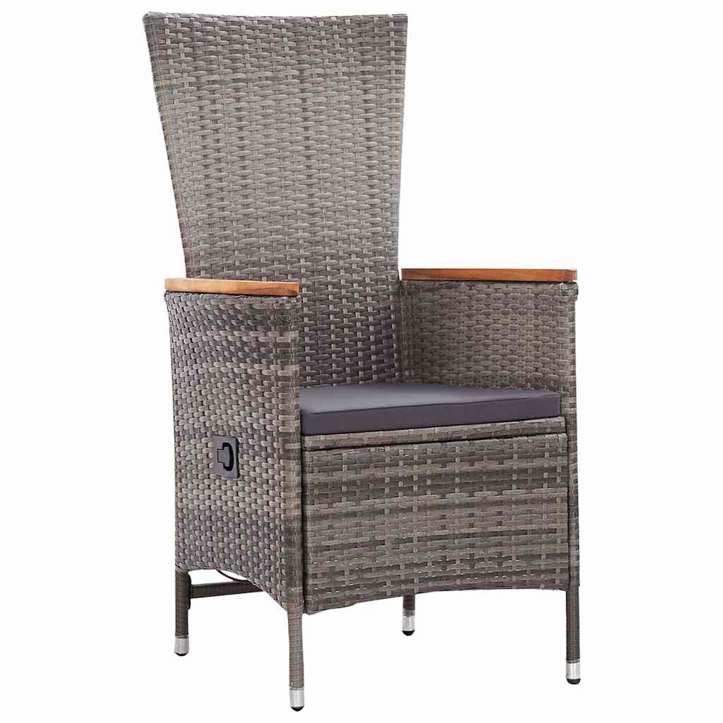 Set Mobili da Pranzo per Giardino 7 pz in Polyrattan Grigio