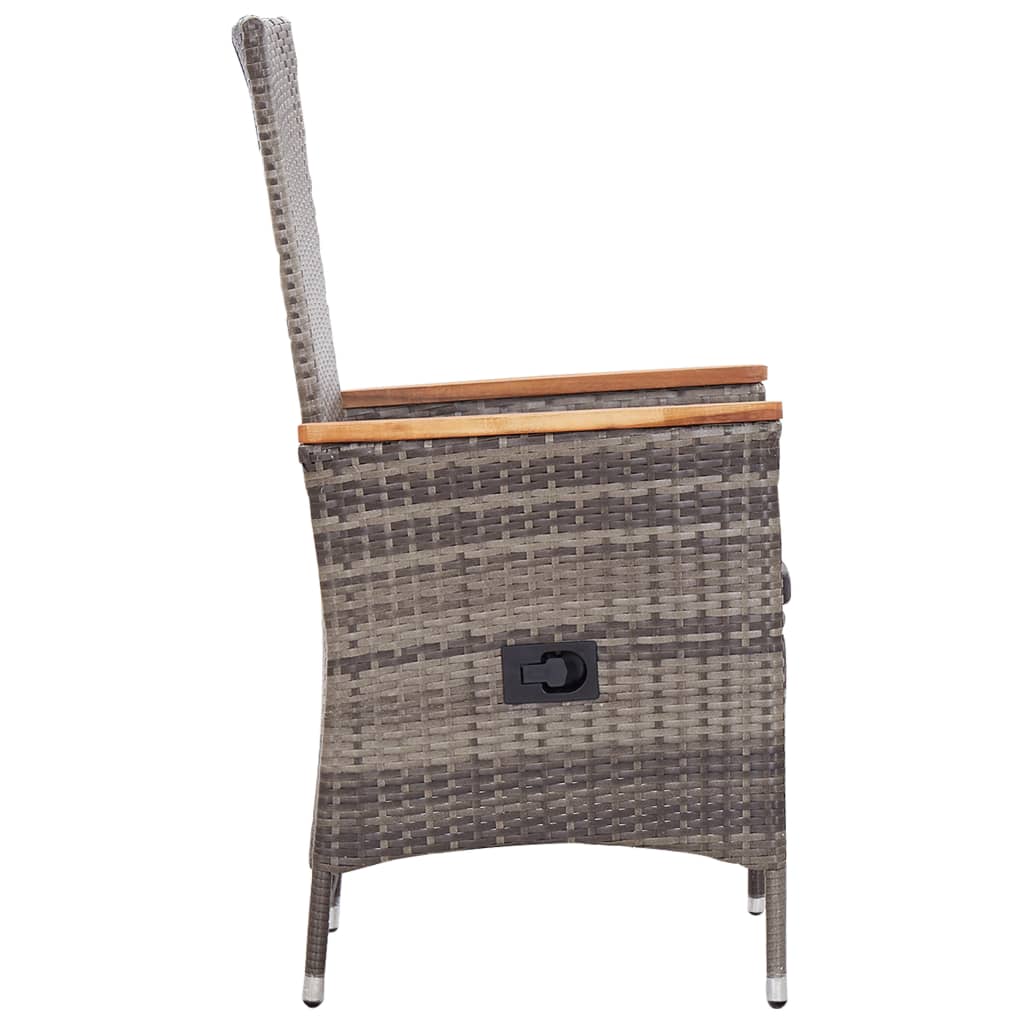 Set Mobili da Pranzo per Giardino 7 pz in Polyrattan Grigio | homemem39