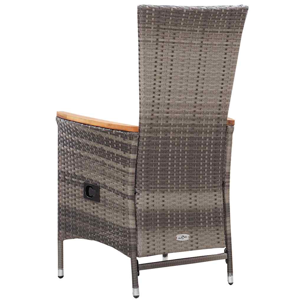 Set Mobili da Pranzo per Giardino 7 pz in Polyrattan Grigio