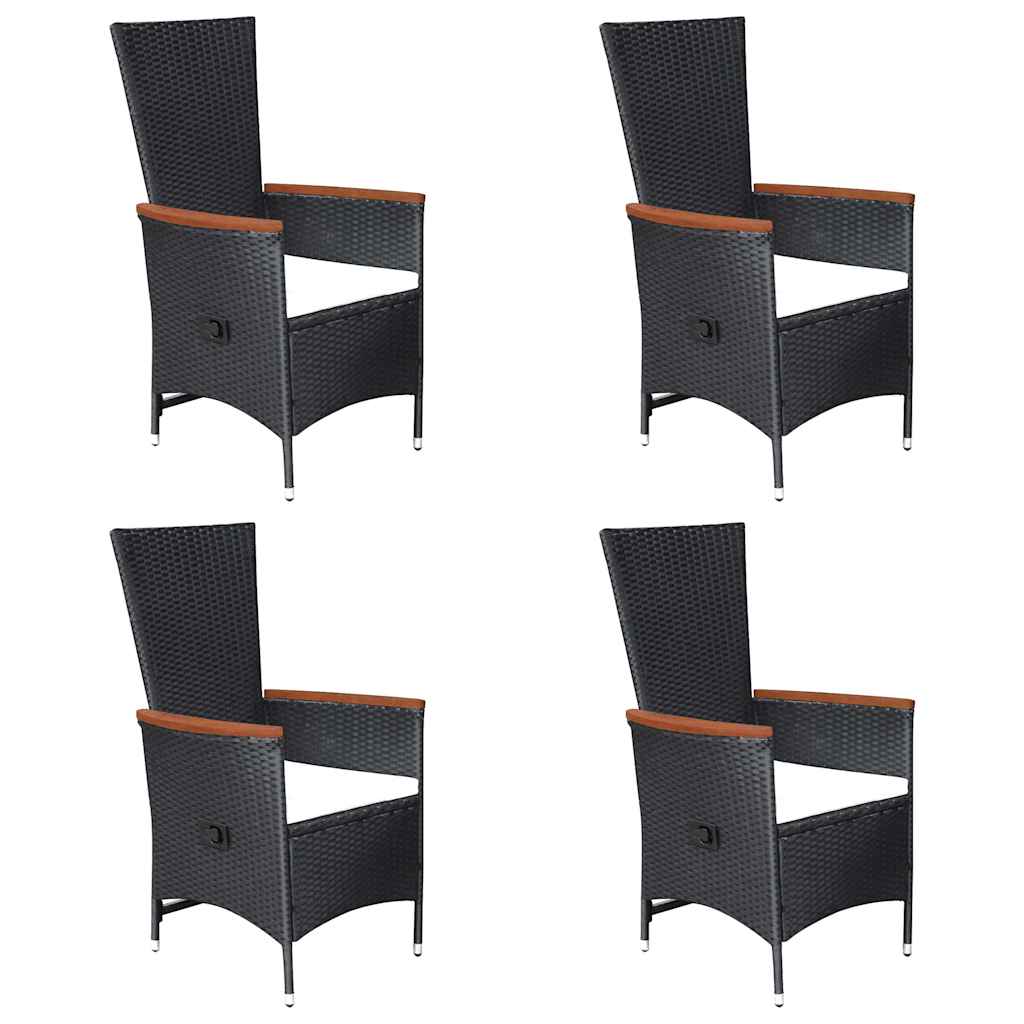 Set Mobili da Pranzo per Giardino 7 pz in Polyrattan Nero