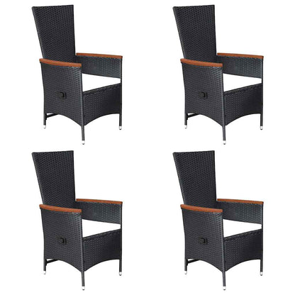 Set Mobili da Pranzo per Giardino 7 pz in Polyrattan Nero
