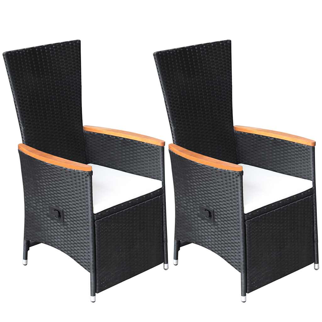 Set Mobili da Pranzo per Giardino 7 pz in Polyrattan Nero | homemem39