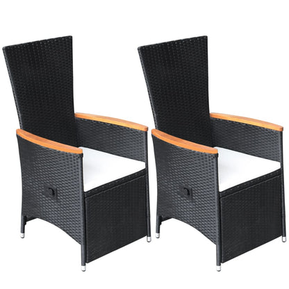 Set Mobili da Pranzo per Giardino 7 pz in Polyrattan Nero - homemem39