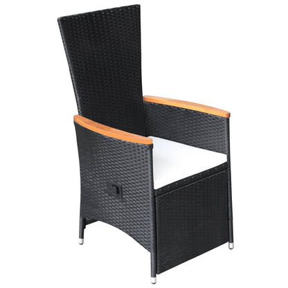 Set Mobili da Pranzo per Giardino 7 pz in Polyrattan Nero - homemem39