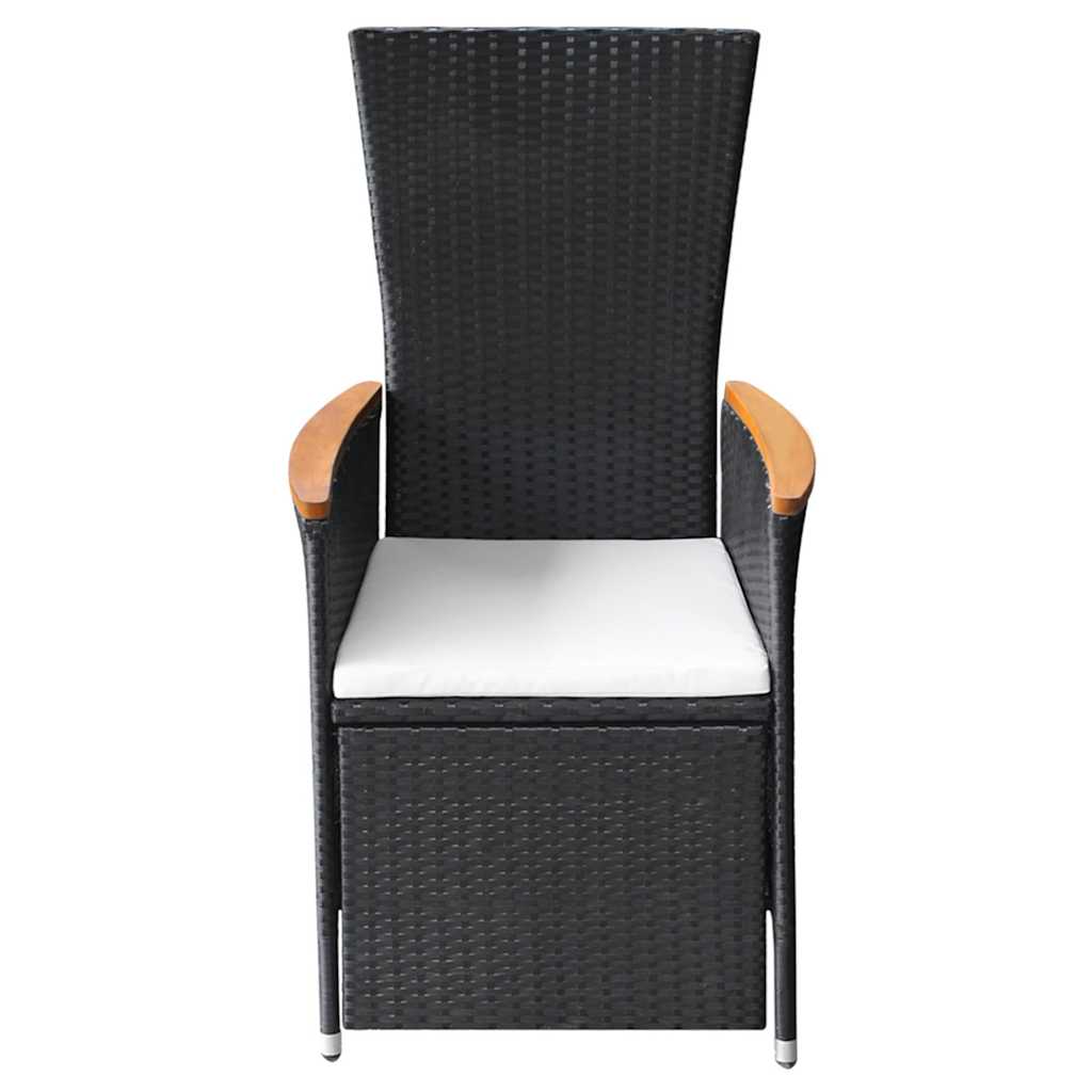 Set Mobili da Pranzo per Giardino 7 pz in Polyrattan Nero