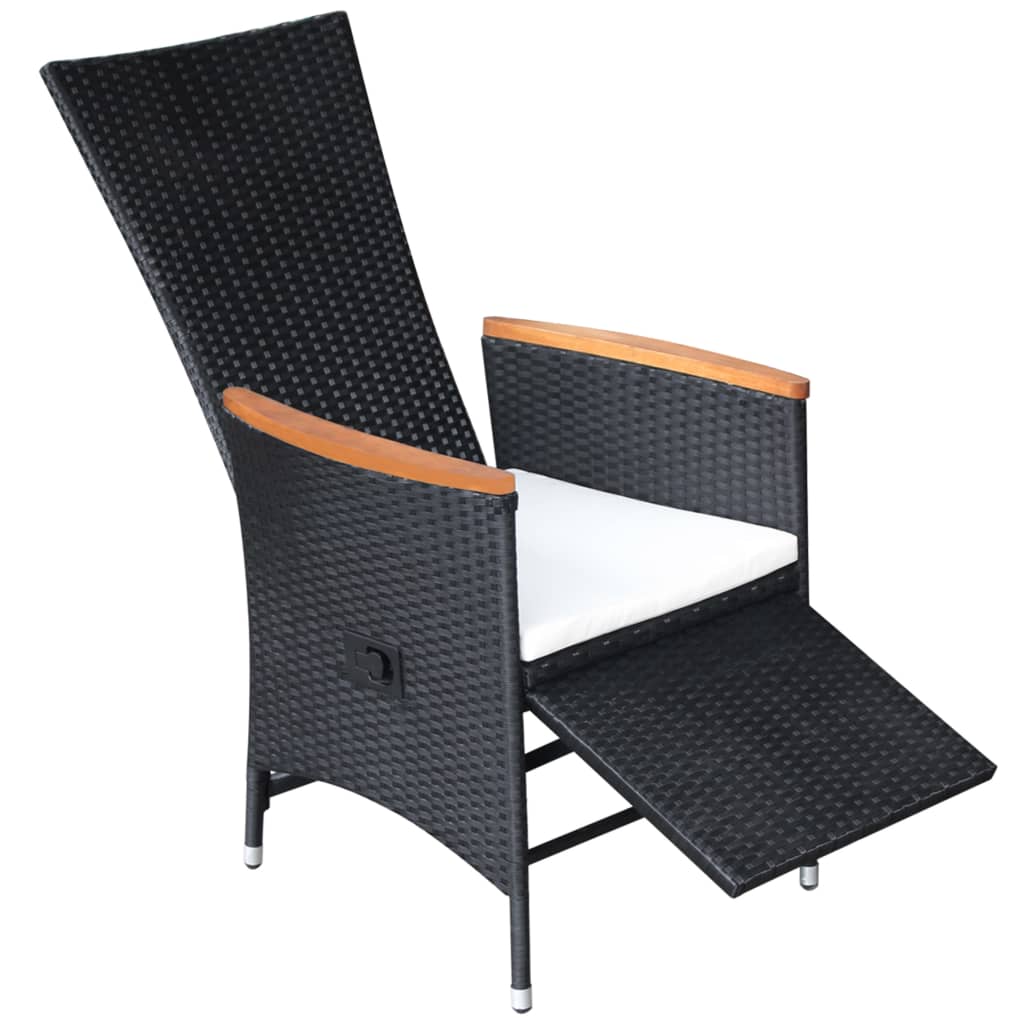 Set Mobili da Pranzo per Giardino 7 pz in Polyrattan Nero - homemem39
