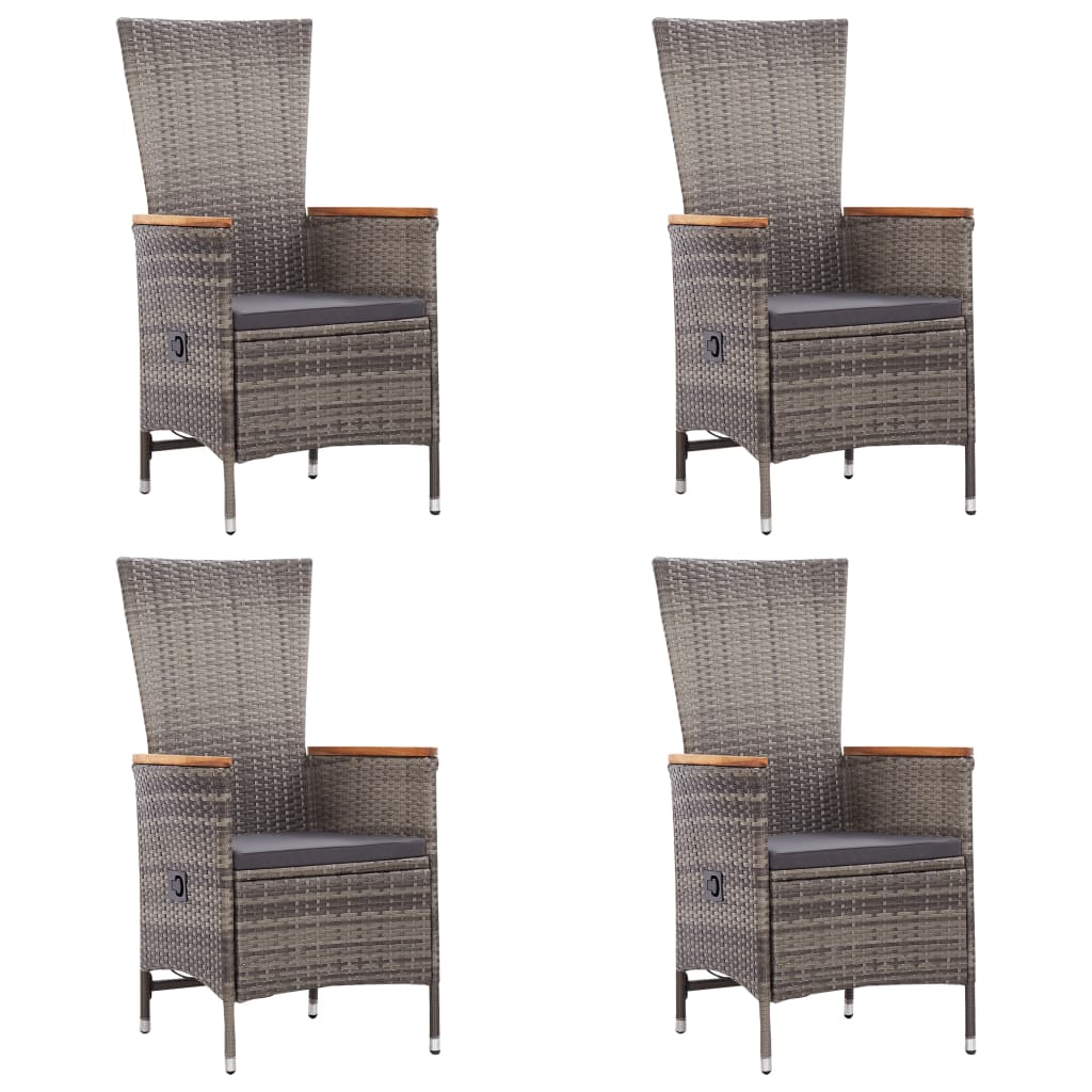 Set Mobili da Pranzo per Giardino 7 pz in Polyrattan Grigio | homemem39
