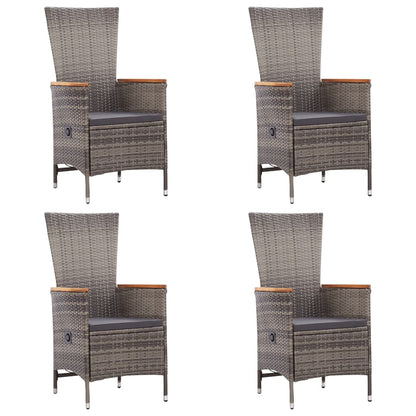 Set Mobili da Pranzo per Giardino 7 pz in Polyrattan Grigio | homemem39