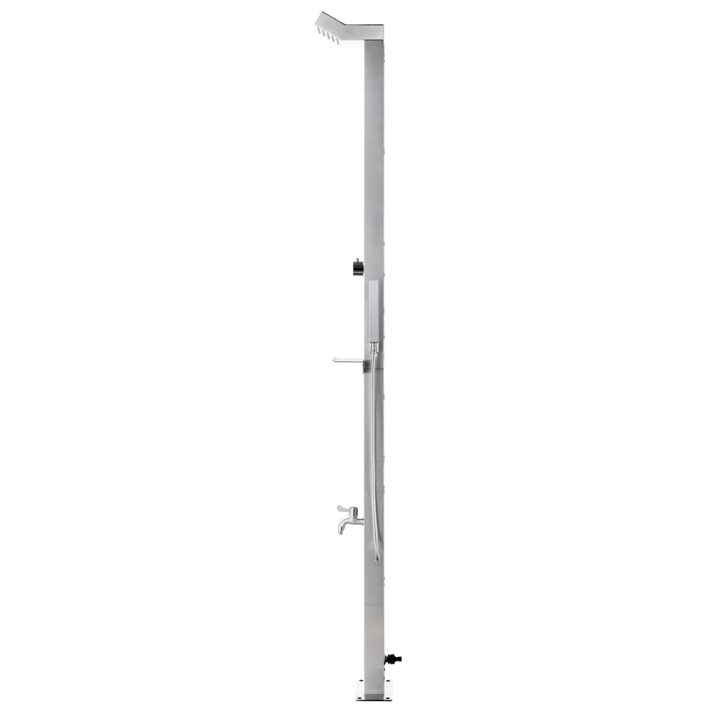 Doccia da Giardino con Base Marrone 225 cm in Acciaio Inox | homemem39