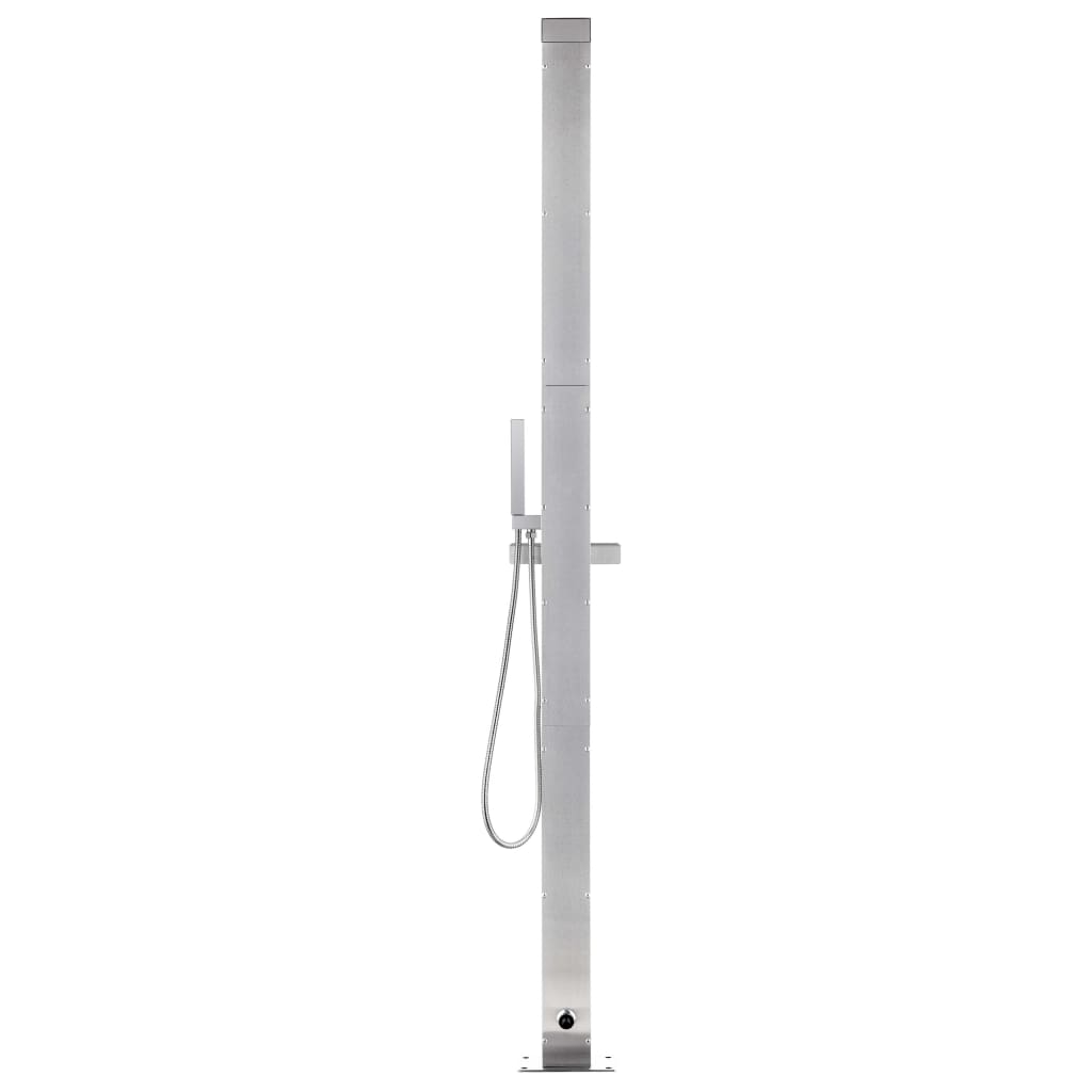 Doccia da Giardino con Base Marrone 225 cm in Acciaio Inox | homemem39