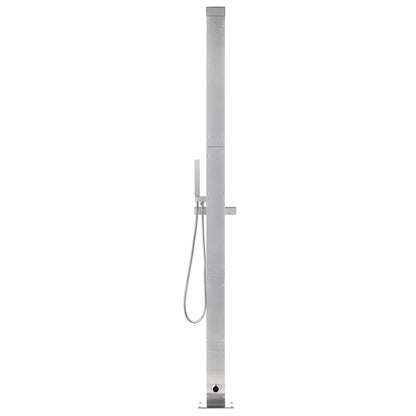 Doccia da Giardino con Base Marrone 225 cm in Acciaio Inox | homemem39