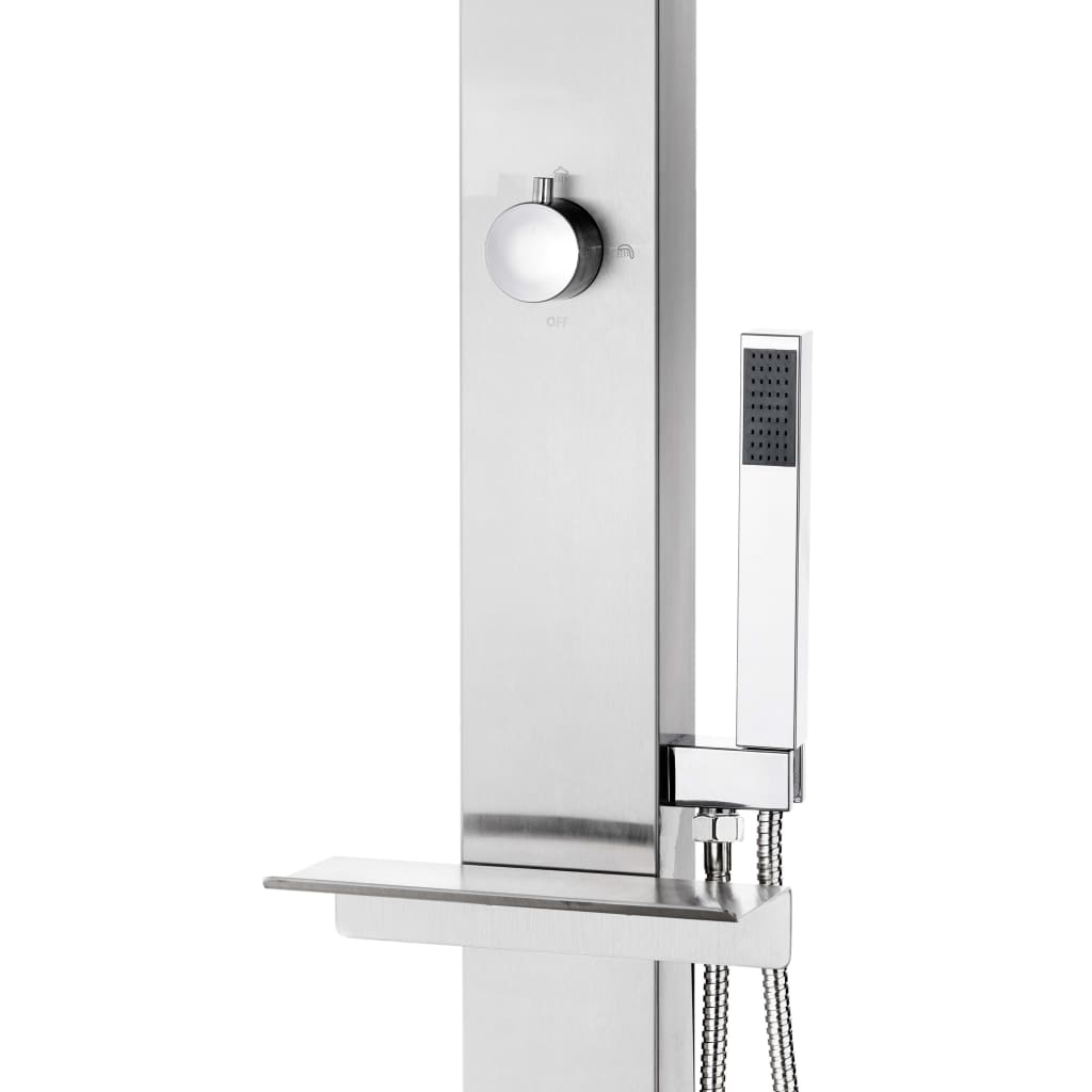 Doccia da Giardino con Base Marrone 225 cm in Acciaio Inox | homemem39