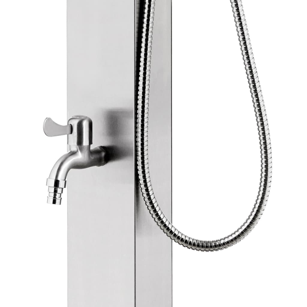 Doccia da Giardino con Base Marrone 225 cm in Acciaio Inox | homemem39