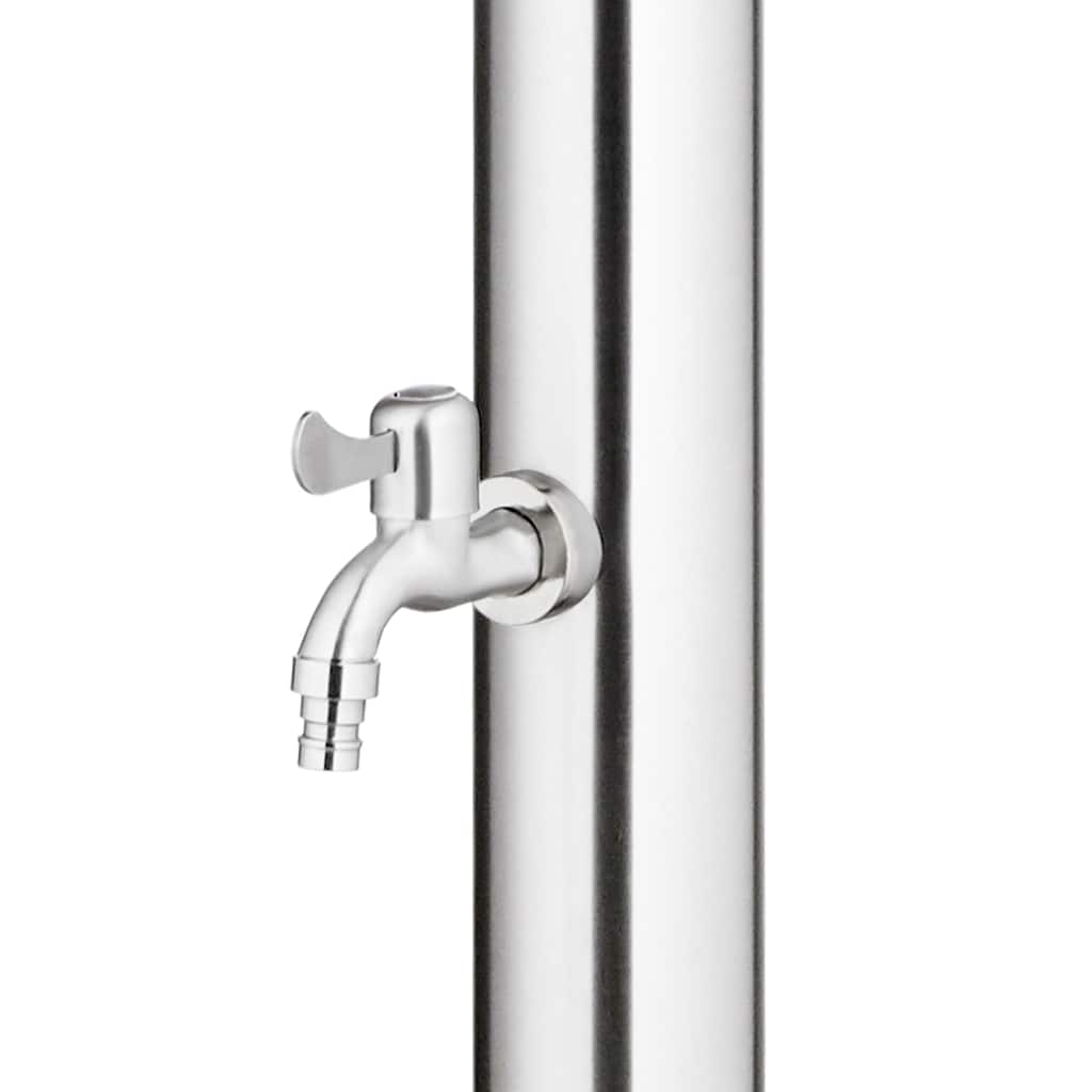 Doccia da Giardino con Base Marrone 220 cm in Acciaio Inox