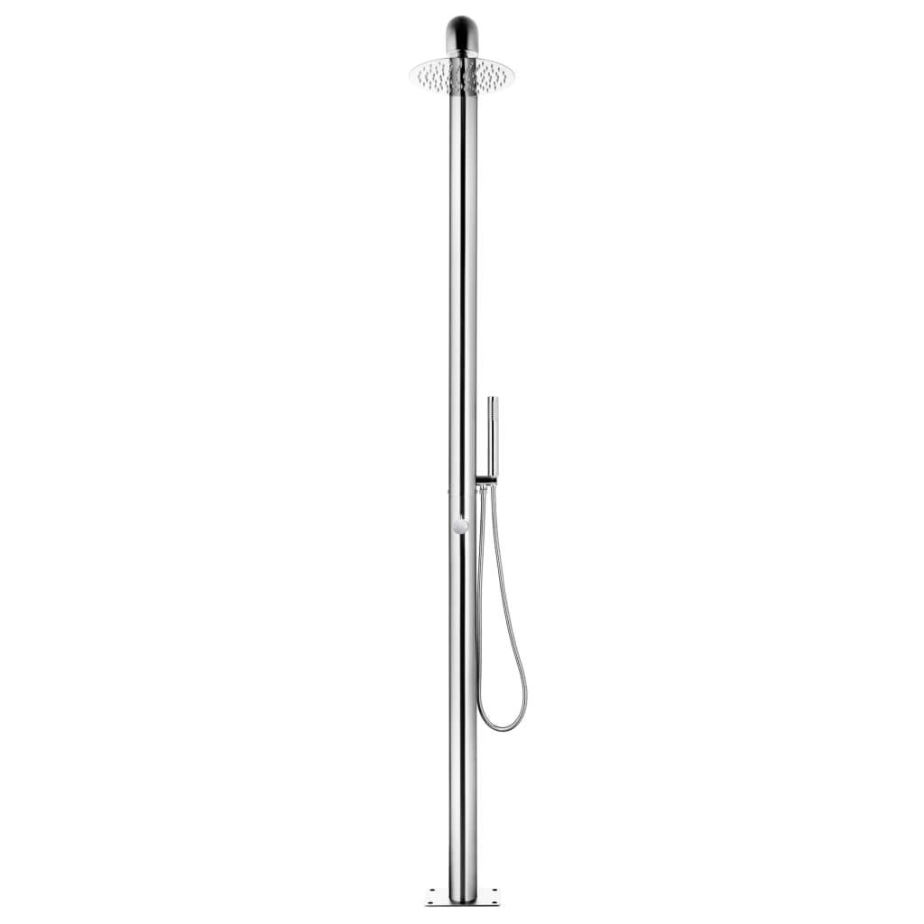 Doccia da Giardino con Base Marrone 230 cm in Acciaio Inox | homemem39
