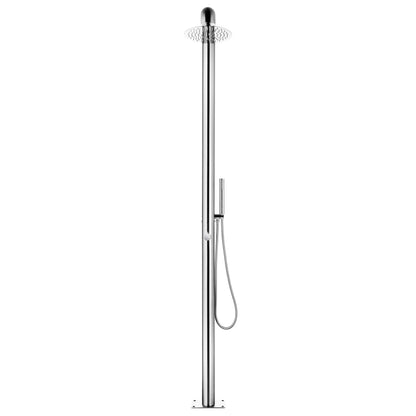 Doccia da Giardino con Base Marrone 230 cm in Acciaio Inox | homemem39