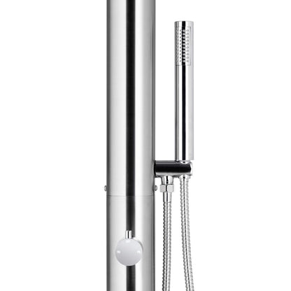 Doccia da Giardino con Base Marrone 230 cm in Acciaio Inox | homemem39