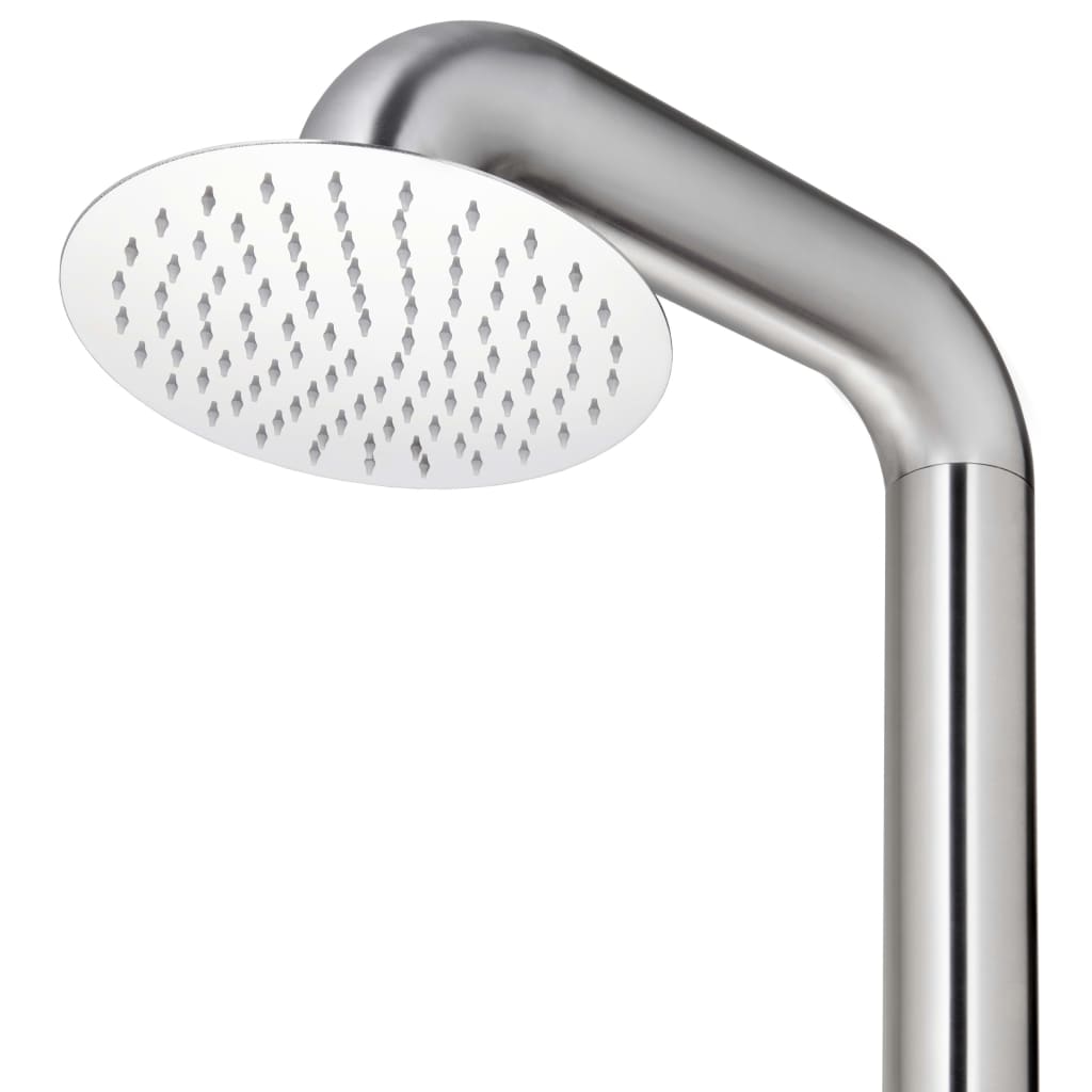Doccia da Giardino con Base Marrone 230 cm in Acciaio Inox | homemem39