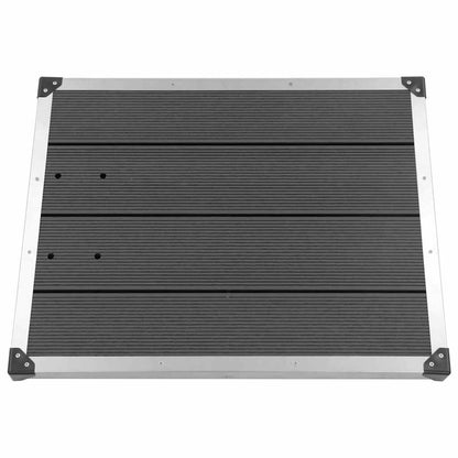 Doccia da Giardino con Base Grigia 230 cm in Acciaio Inox