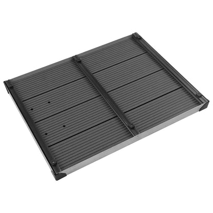 Doccia da Giardino con Base Grigia 230 cm in Acciaio Inox