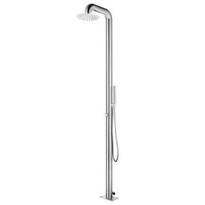 Doccia da Giardino con Base Grigia 230 cm in Acciaio Inox | homemem39
