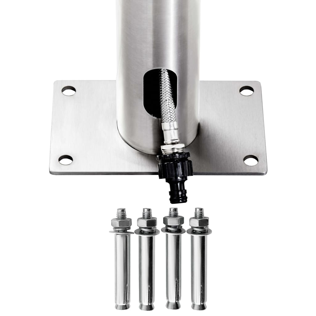 Doccia da Giardino con Base Grigia 230 cm in Acciaio Inox | homemem39
