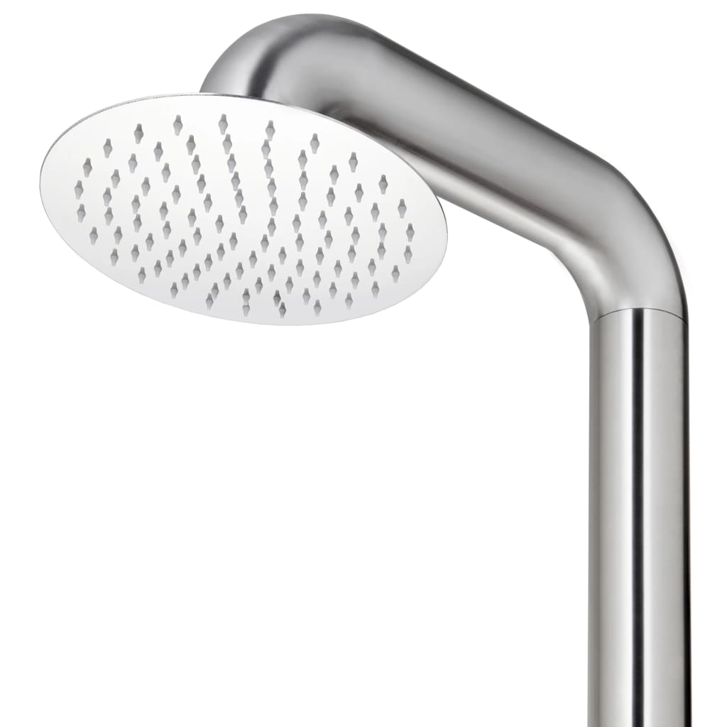 Doccia da Giardino con Base Grigia 230 cm in Acciaio Inox | homemem39