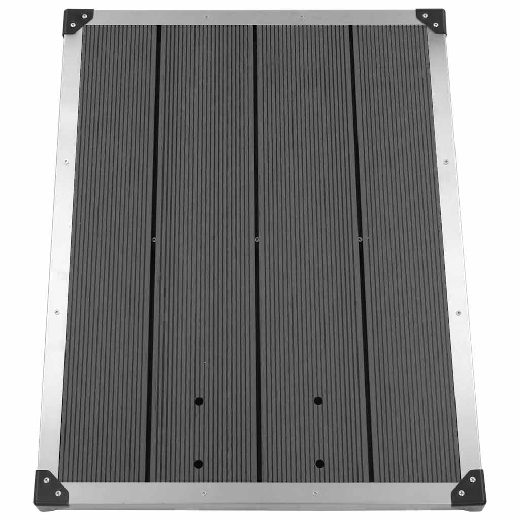Doccia da Giardino con Base Grigia 225 cm in Acciaio Inox