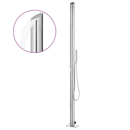 Doccia da Giardino con Base Grigia 225 cm in Acciaio Inox | homemem39