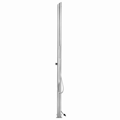 Doccia da Giardino con Base Grigia 225 cm in Acciaio Inox