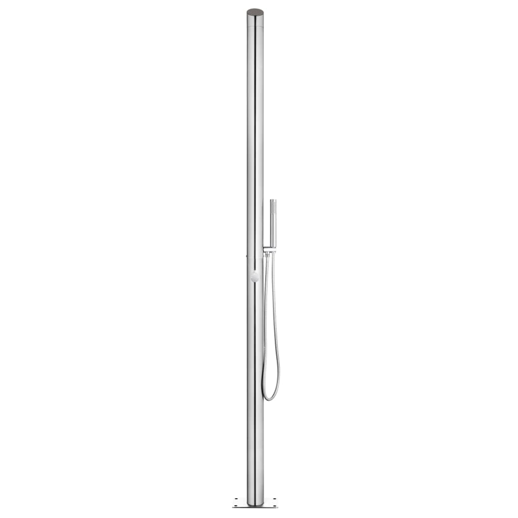 Doccia da Giardino con Base Grigia 225 cm in Acciaio Inox | homemem39