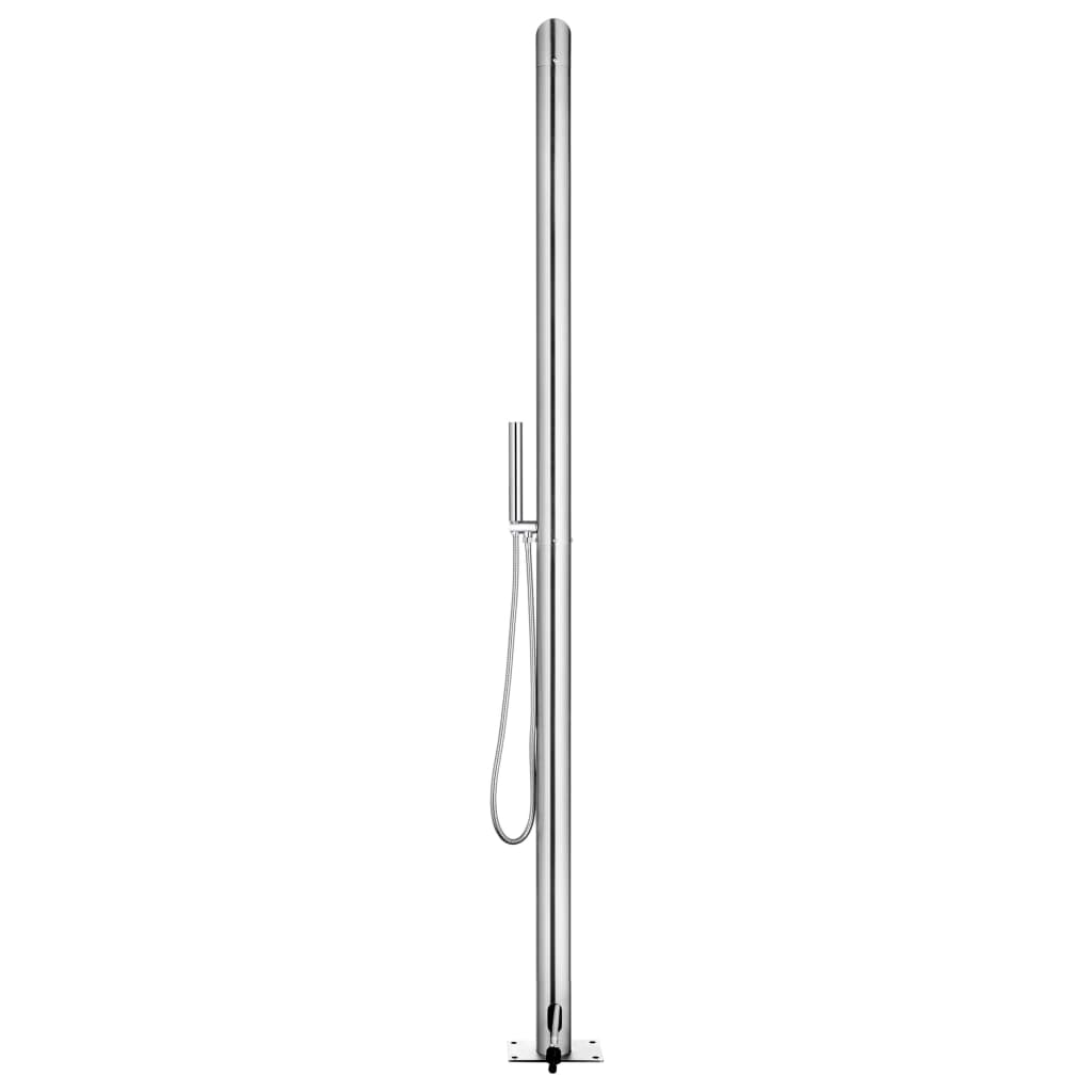 Doccia da Giardino con Base Grigia 225 cm in Acciaio Inox | homemem39