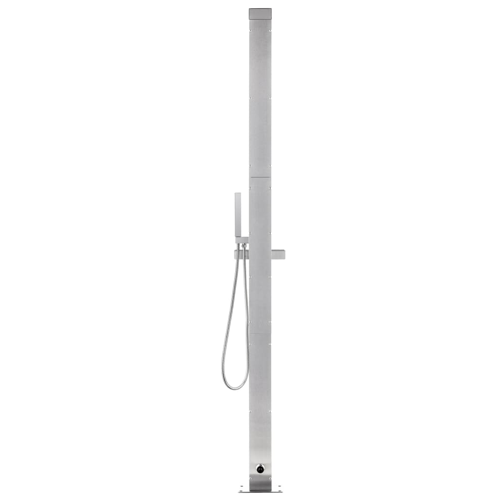 Doccia da Giardino con Base Marrone 225 cm in Acciaio Inox | homemem39