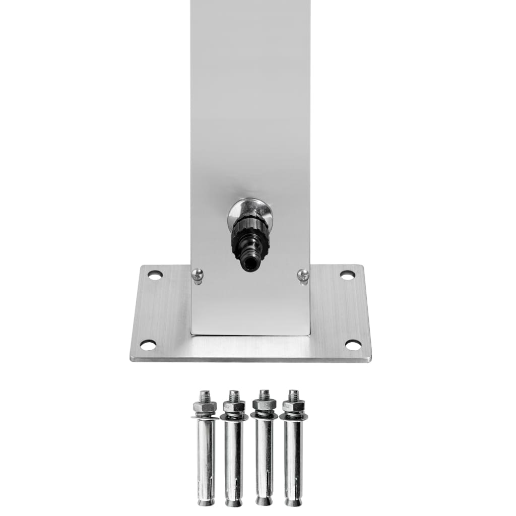 Doccia da Giardino con Base Marrone 225 cm in Acciaio Inox | homemem39