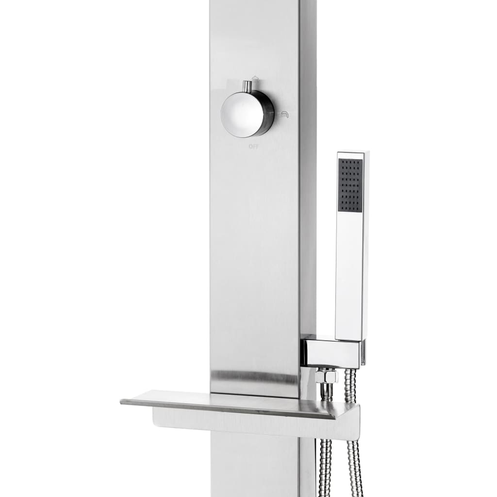 Doccia da Giardino con Base Marrone 225 cm in Acciaio Inox | homemem39